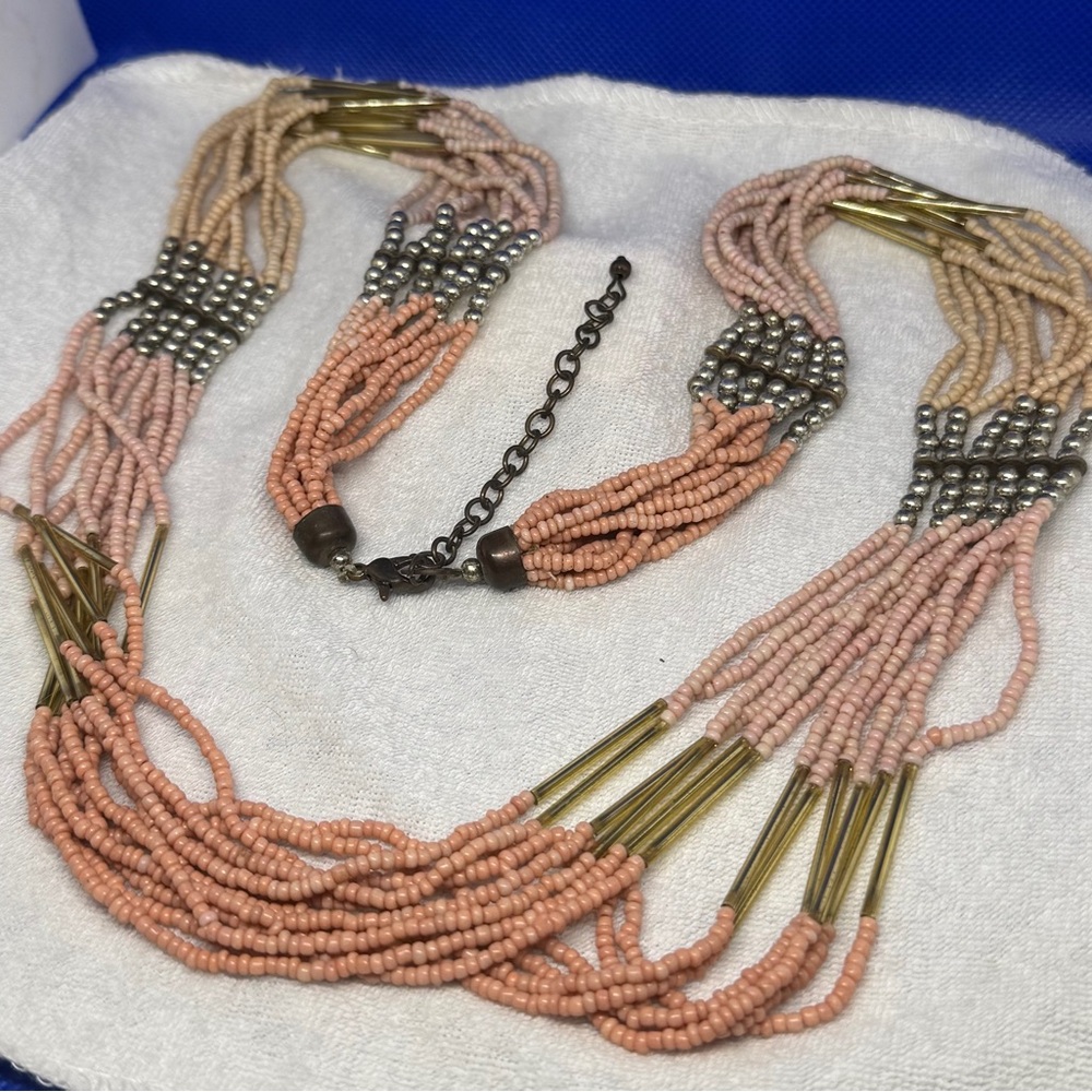 Elegant Multi-Strand Beaded Necklace - Picture 3 of 4